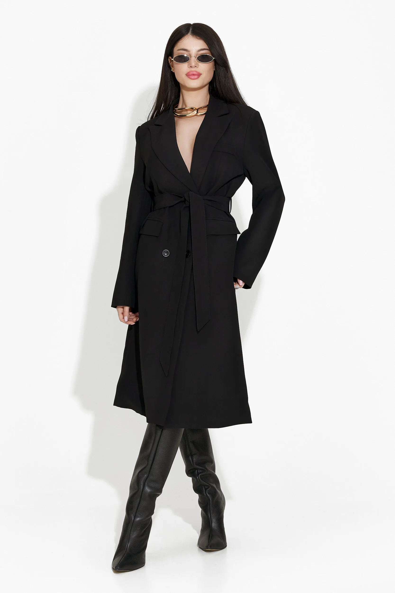 Palton dama elegant negru Katyana Bogas sold by bogas