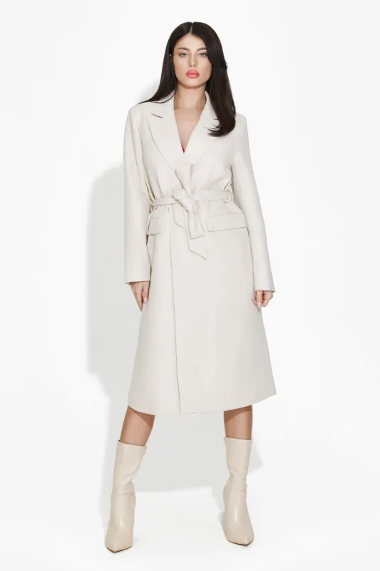 Palton dama elegant bej Katyana Bogas sold by bogas