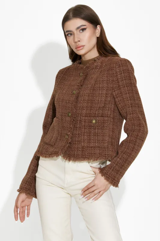 Sacou dama elegant maro Danyele Bogas sold by bogas