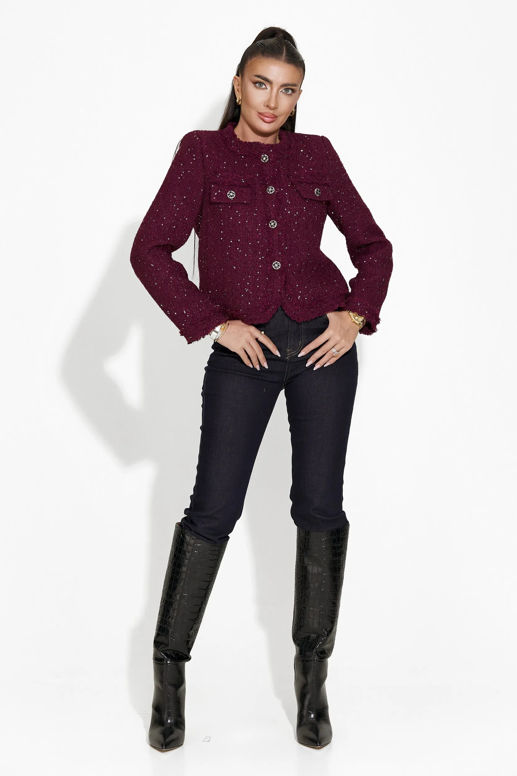 Sacou dama elegant burgundy Mareia Bogas sold by bogas product image thumbnail 3