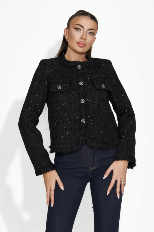 Sacou dama elegant negru Mareia Bogas sold by bogas