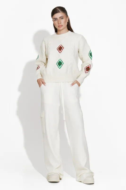 Pantaloni dama casual albi Asdena Bogas sold by bogas