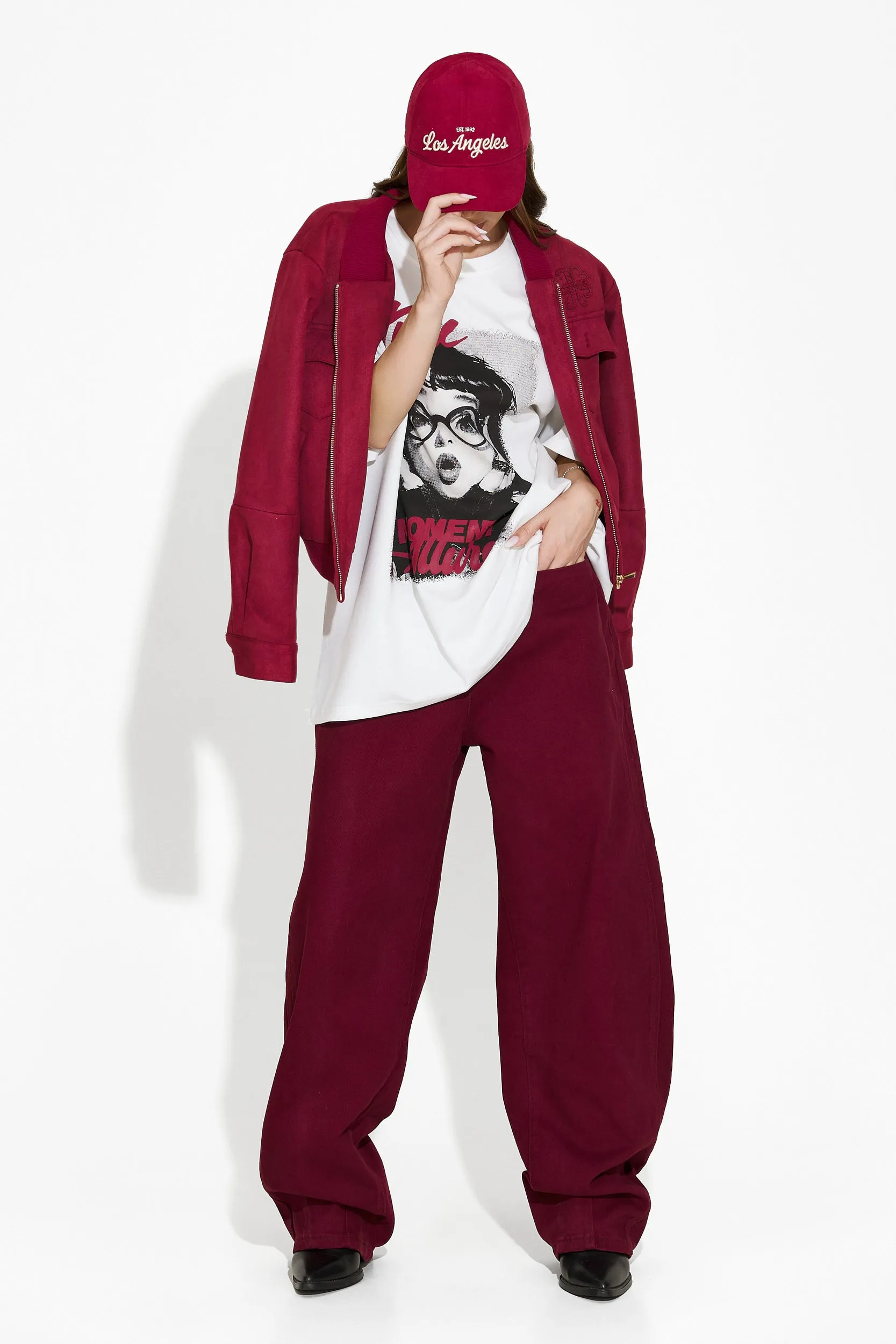 Blugi dama casual burgundy Jacklyn Bogas sold by bogas product image thumbnail 5