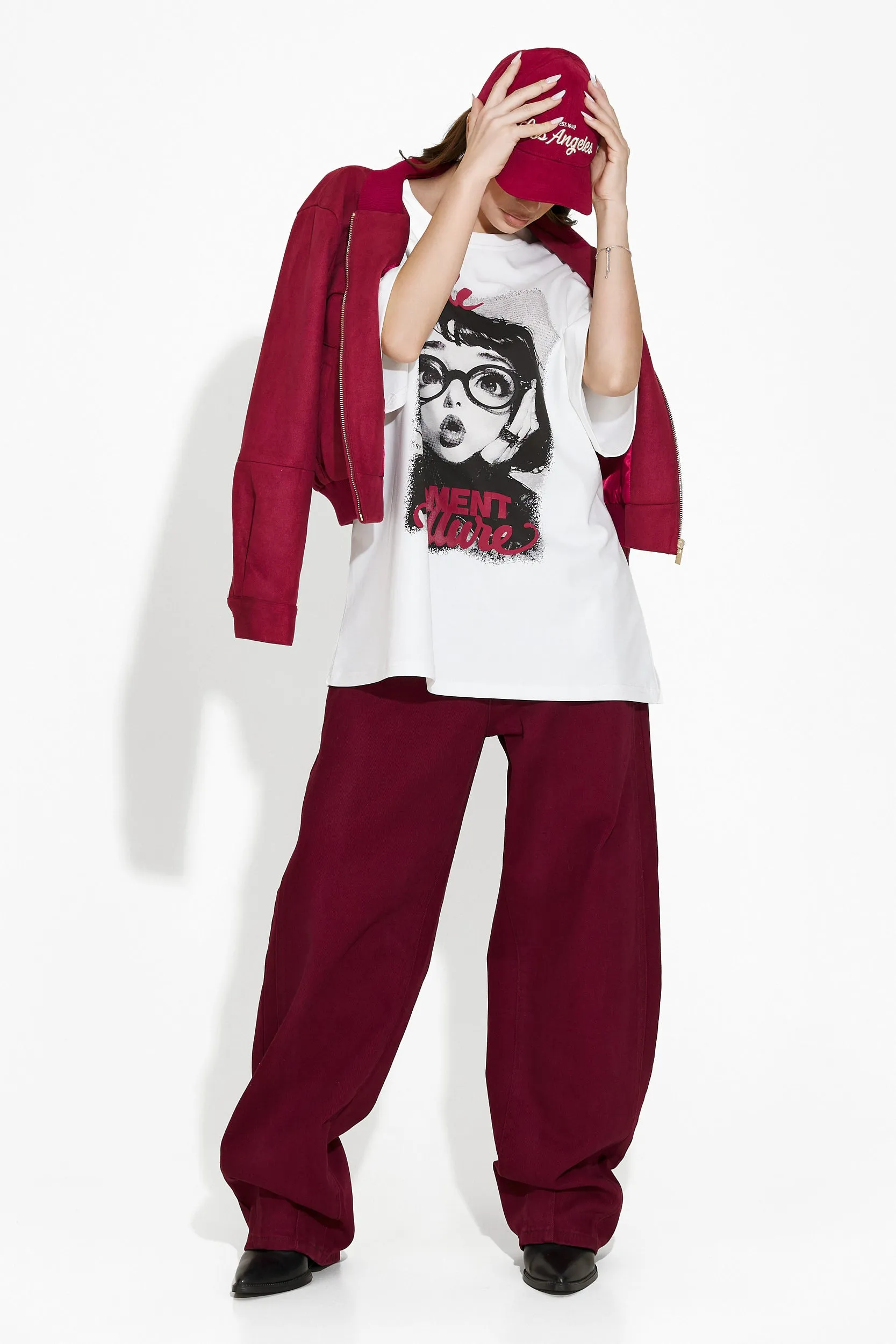 Blugi dama casual burgundy Jacklyn Bogas sold by bogas product image thumbnail 2