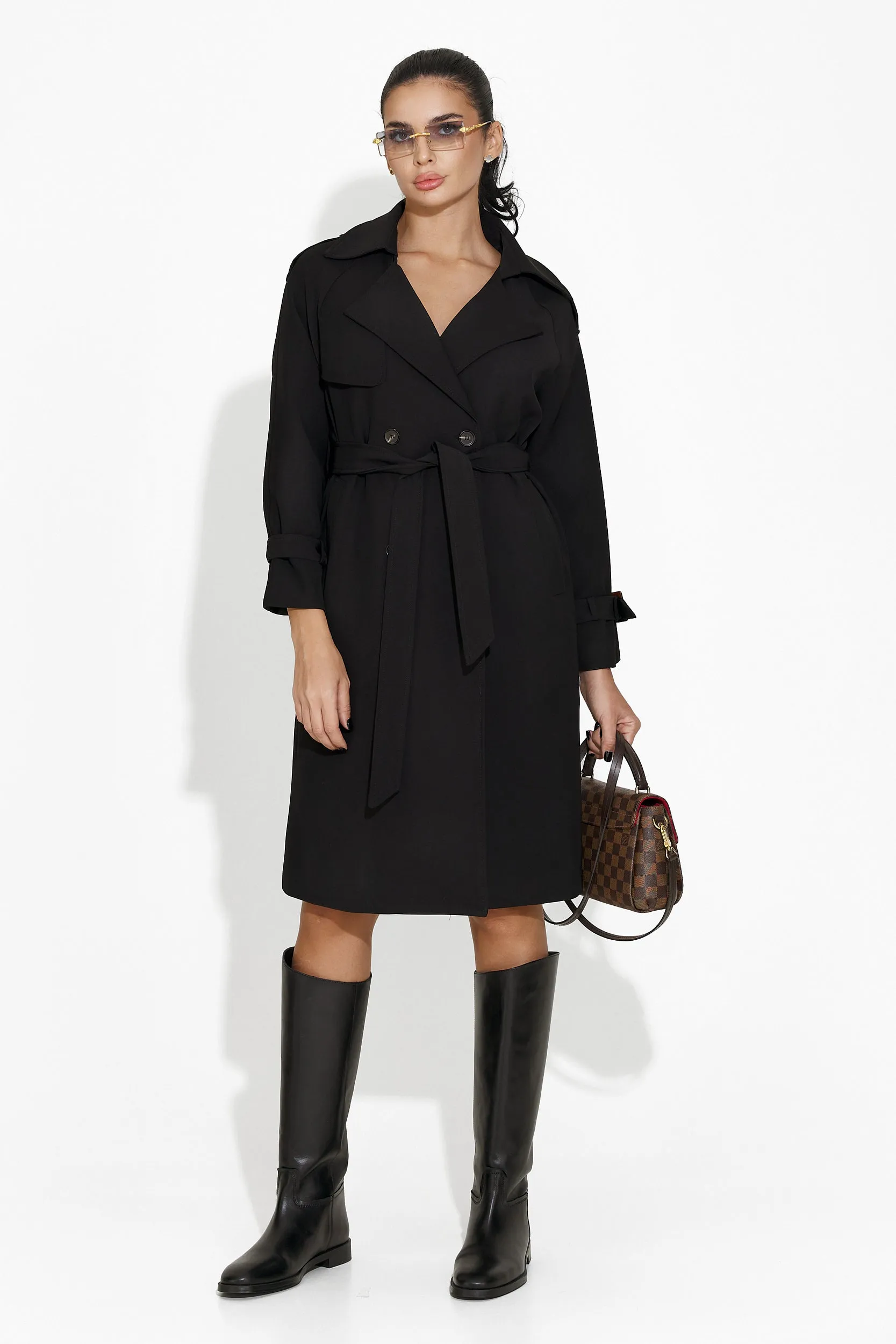 Palton dama elegant negru Coeman Bogas sold by bogas