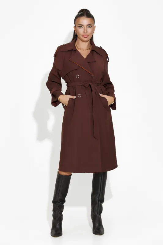 Palton dama elegant burgundy Kasie Bogas sold by bogas