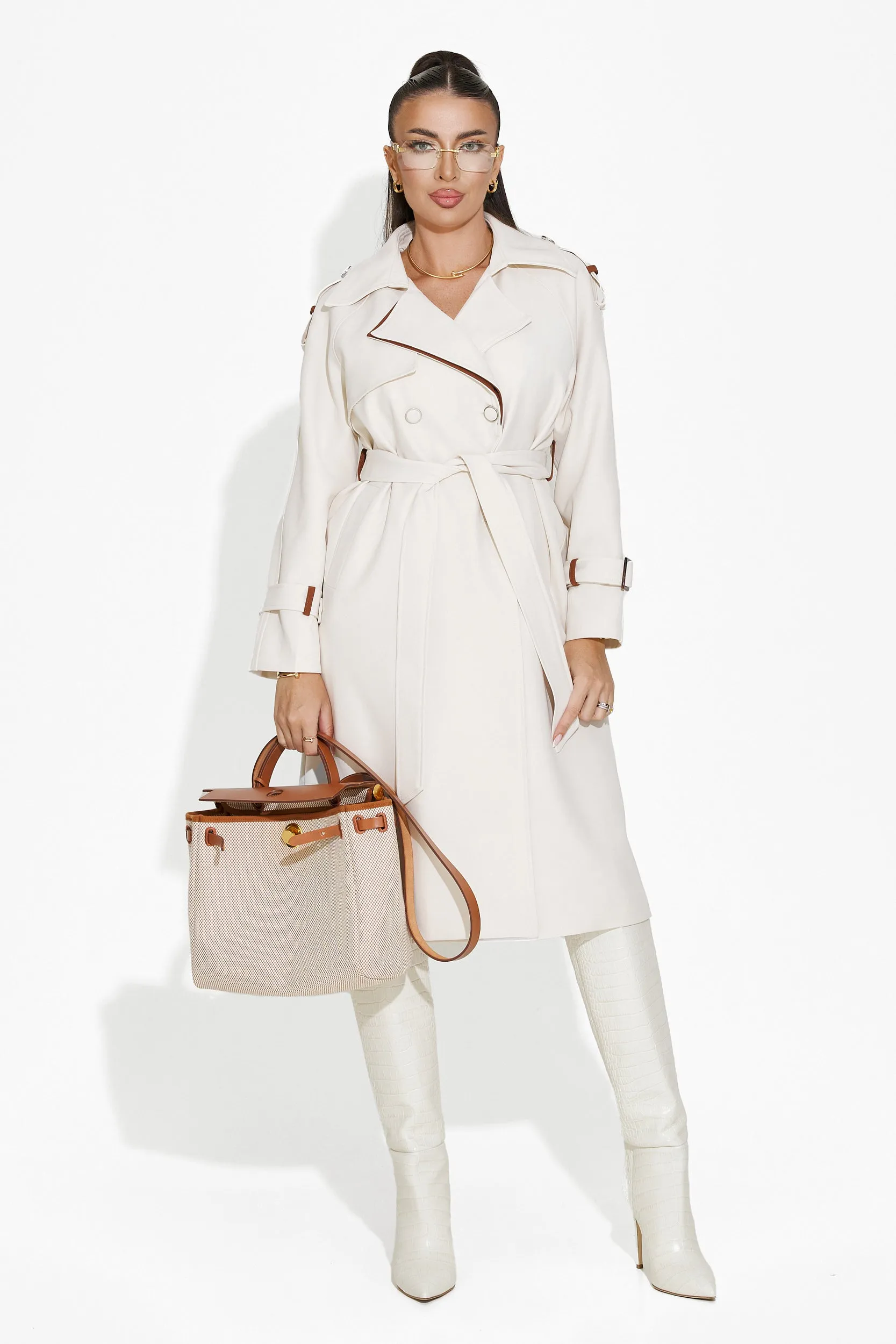 Palton dama elegant alb Kasie Bogas sold by bogas product image thumbnail 2