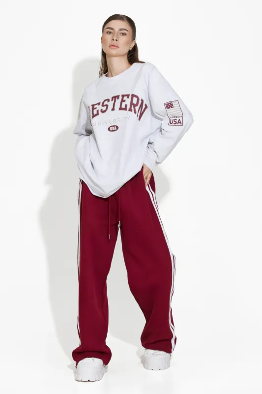 Pantaloni dama casual burgundy Isora Bogas sold by bogas