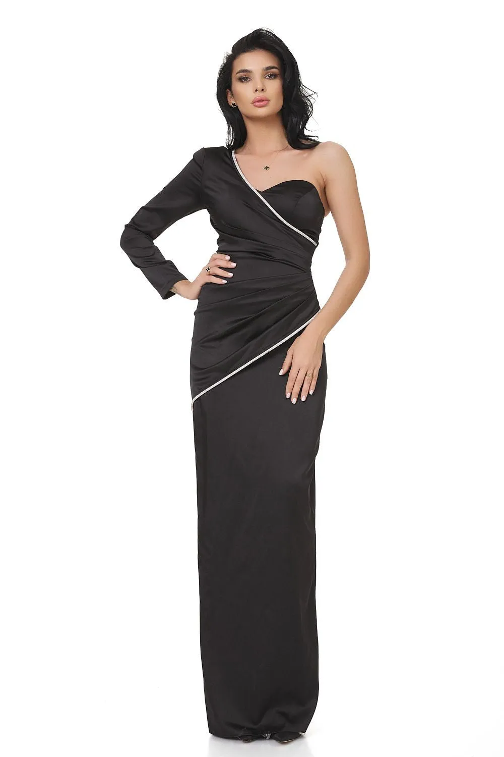 Rochie lunga saten neagra Marinette Bogas sold by bogas product image thumbnail 4