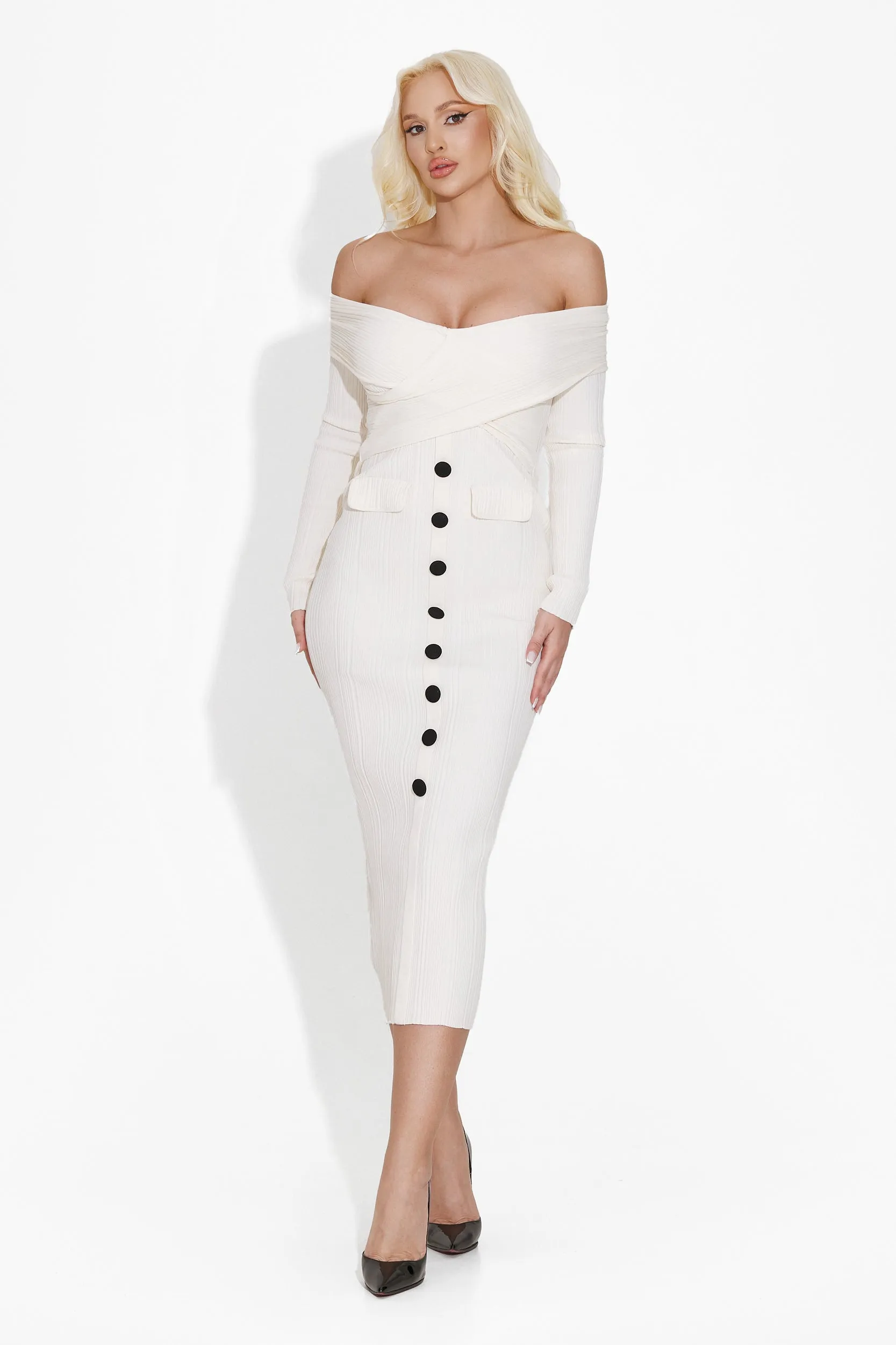 Rochie dama midi alba Misaki Bogas sold by bogas product image thumbnail 5