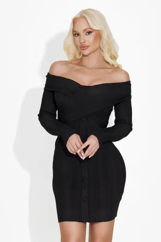 Rochie dama scurta neagra Kalisha Bogas sold by bogas