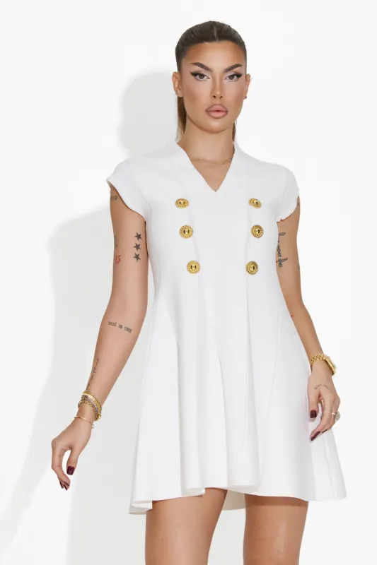 Rochie dama scurta alba Liada Bogas sold by bogas