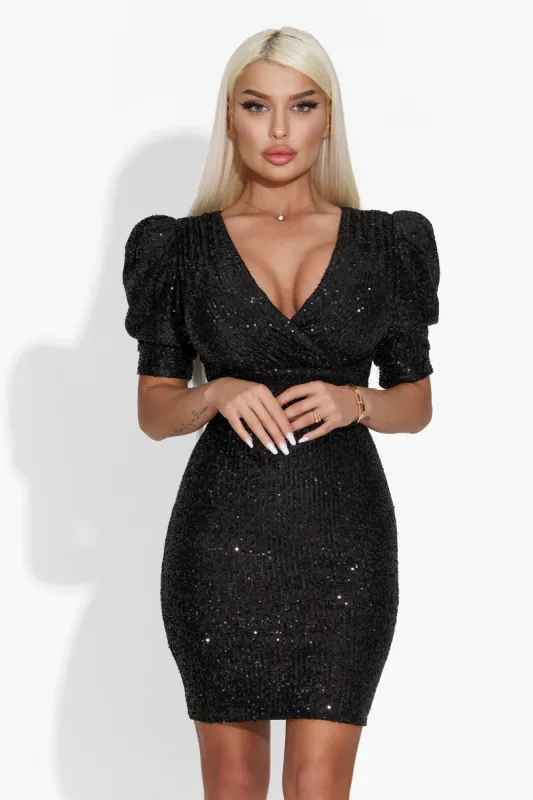 Rochie dama scurta neagra Melaia Bogas sold by bogas