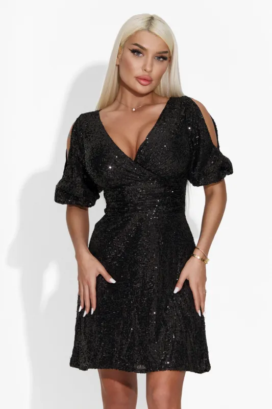 Rochie dama scurta neagra Melicia Bogas sold by bogas