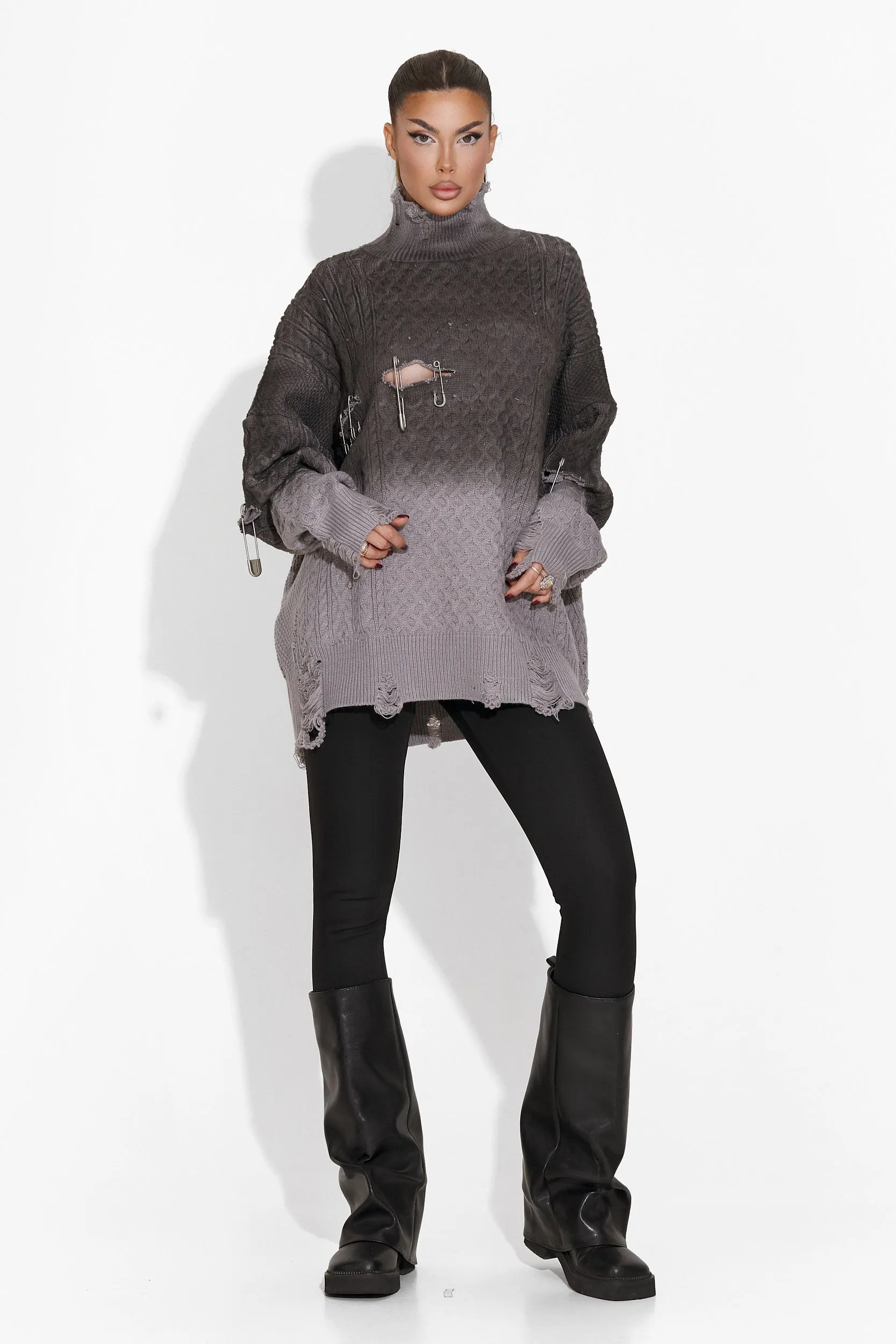 Pulover dama casual gri Deara Bogas sold by bogas product image thumbnail 4