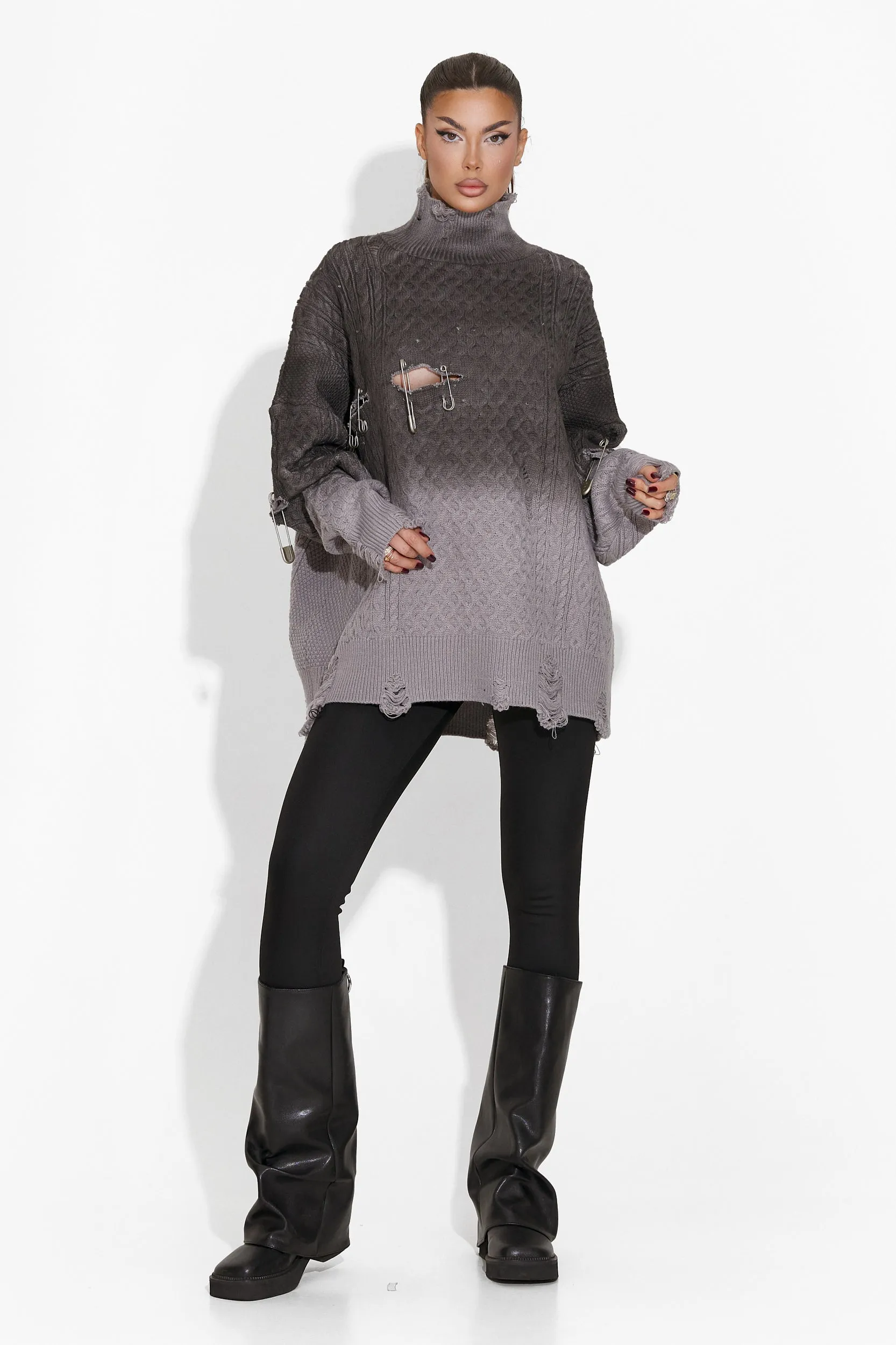 Pulover dama casual gri Deara Bogas sold by bogas product image thumbnail 3