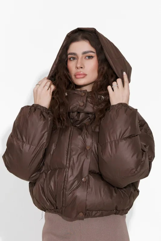 Geaca dama casual maro Mistiq Bogas sold by bogas