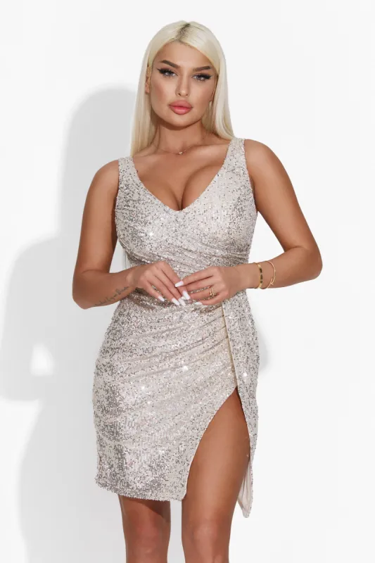 Rochie dama scurta argintie Mylana Bogas sold by bogas