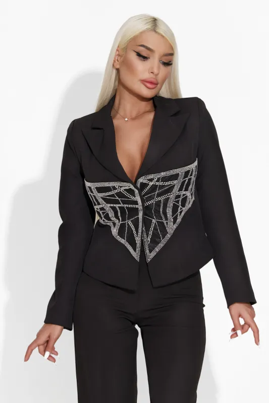 Sacou dama elegant negru Adyson Bogas sold by bogas