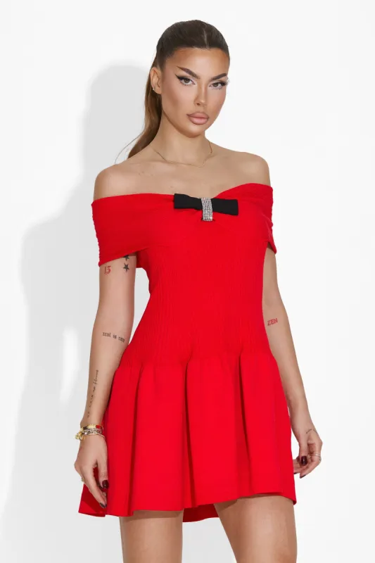 Rochie dama scurta rosie Aletha Bogas sold by bogas