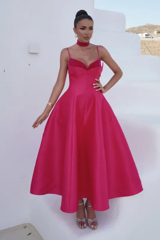 Rochie dama lunga fucsia Auriane Bogas sold by bogas