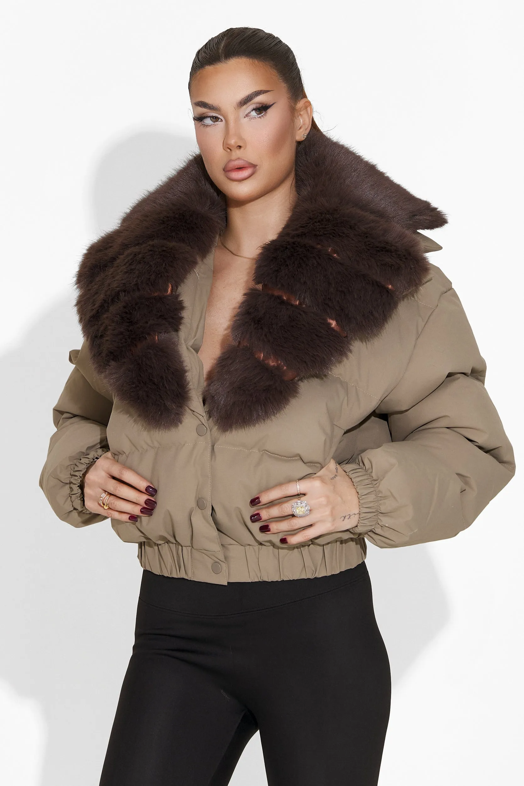 Geaca dama casual kaki Ricky Bogas sold by bogas