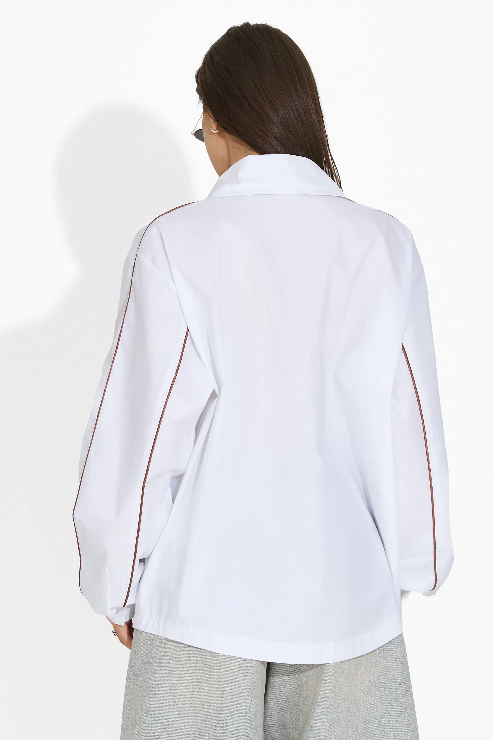 Camasa dama casual alb maro Leonore Bogas sold by bogas product image thumbnail 3