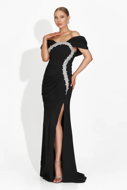 Rochie dama lunga neagra Condesa Bogas sold by bogas