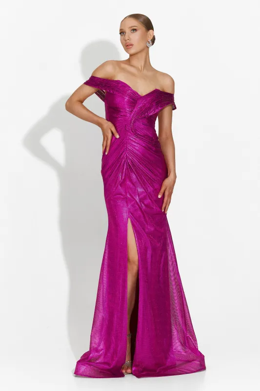 Rochie dama lunga fucsia Stephane Bogas sold by bogas