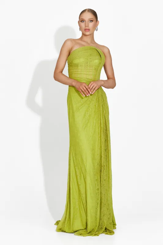 Rochie dama lunga verde Apryl Bogas sold by bogas