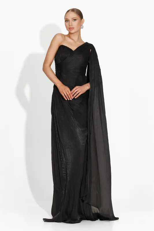 Rochie dama lunga neagra Rosamona Bogas sold by bogas