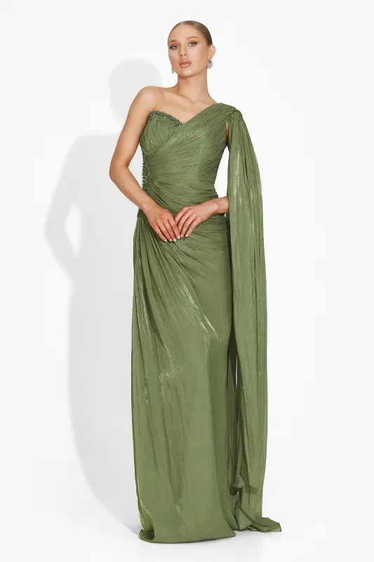 Rochie dama lunga verde Rosamona Bogas sold by bogas