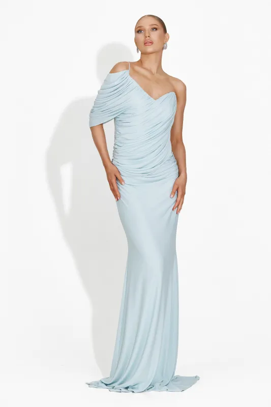 Rochie dama lunga turcoaz Alethia Bogas sold by bogas