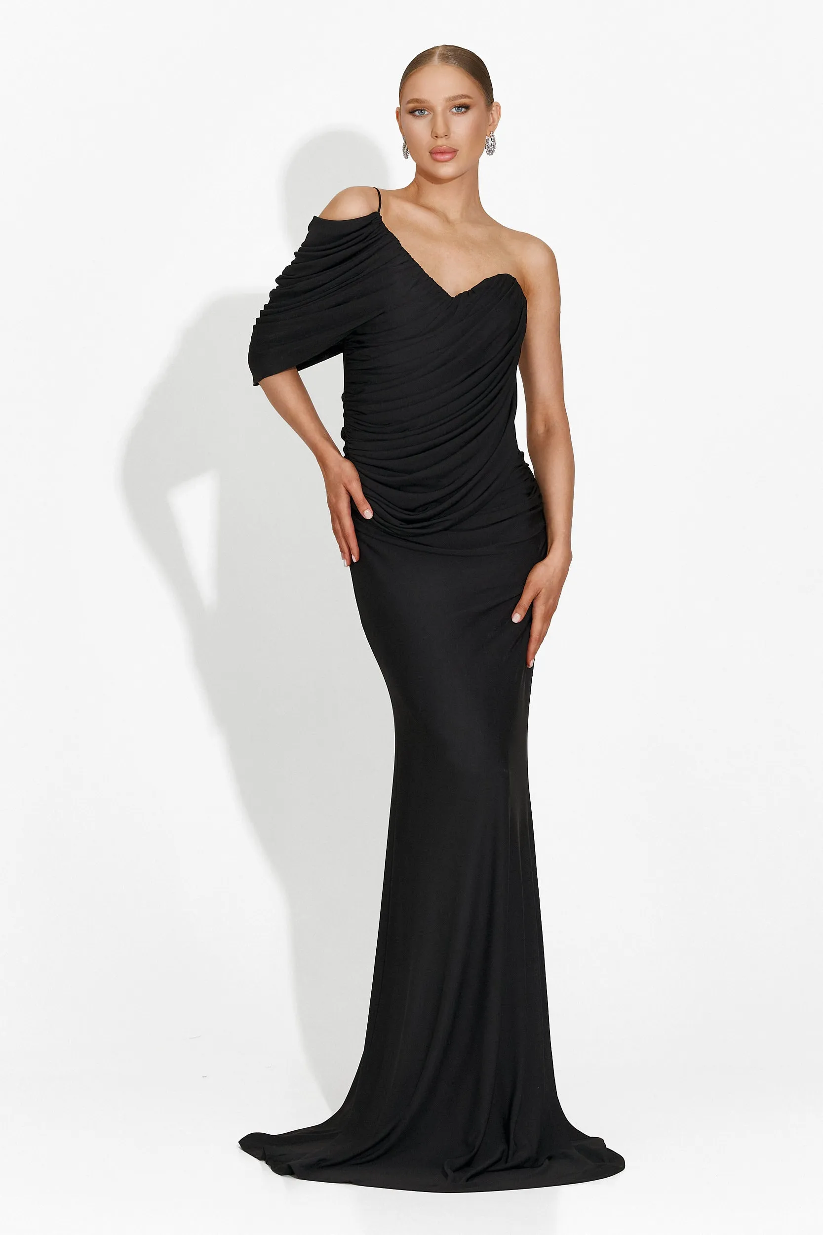 Rochie dama lunga neagra Alethia Bogas sold by bogas