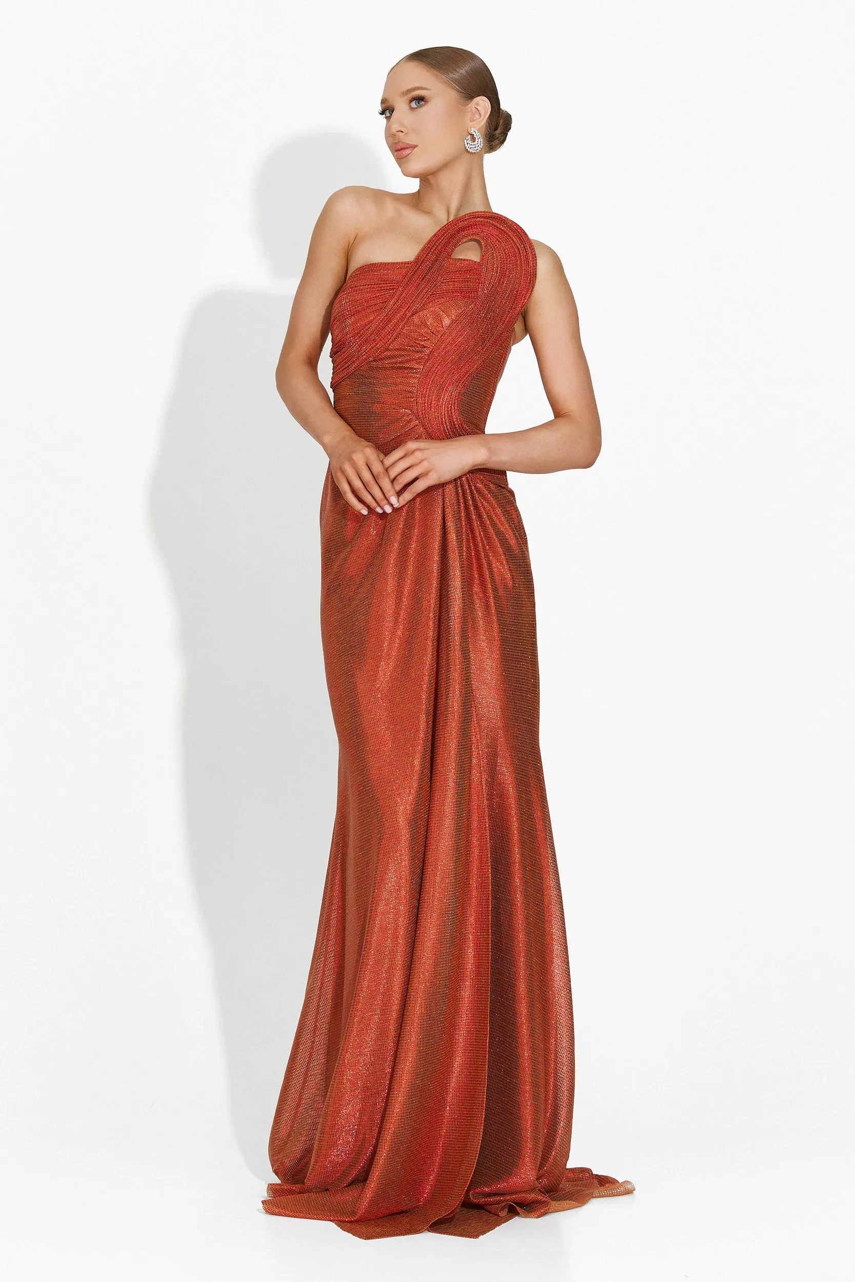 Rochie dama lunga caramiziu Almata Bogas sold by bogas