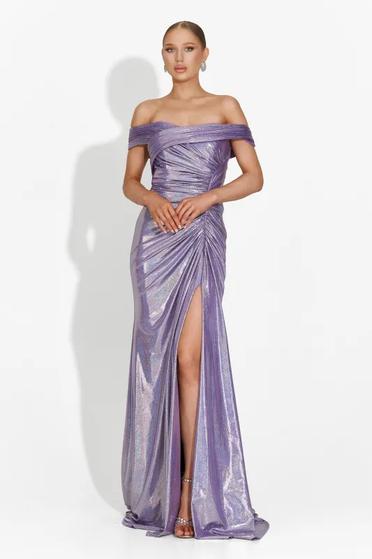 Rochie dama lunga lila Satyna Bogas sold by bogas