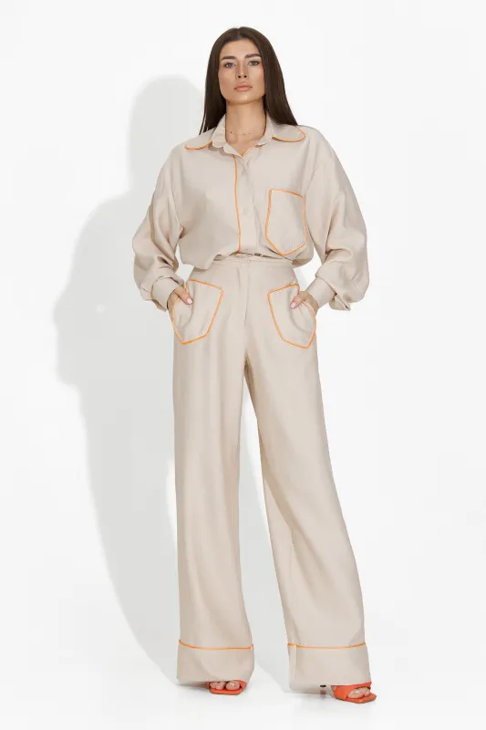 Compleu cu pantaloni bej Arilova Bogas sold by bogas