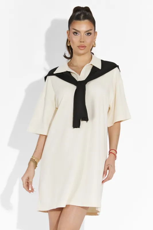 Rochie dama scurta bej Glimy Bogas sold by bogas