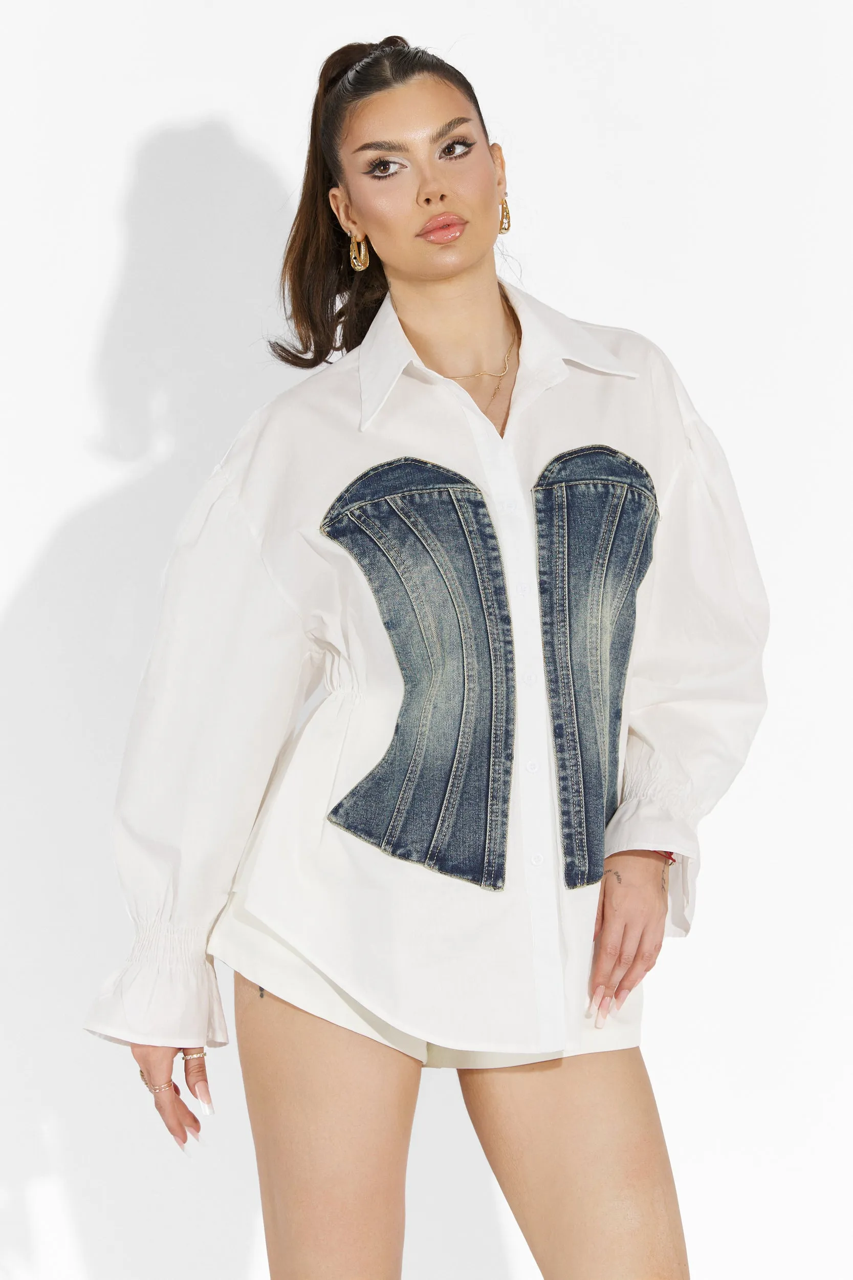 Camasa dama casual alba Globy Bogas sold by bogas product image thumbnail 5