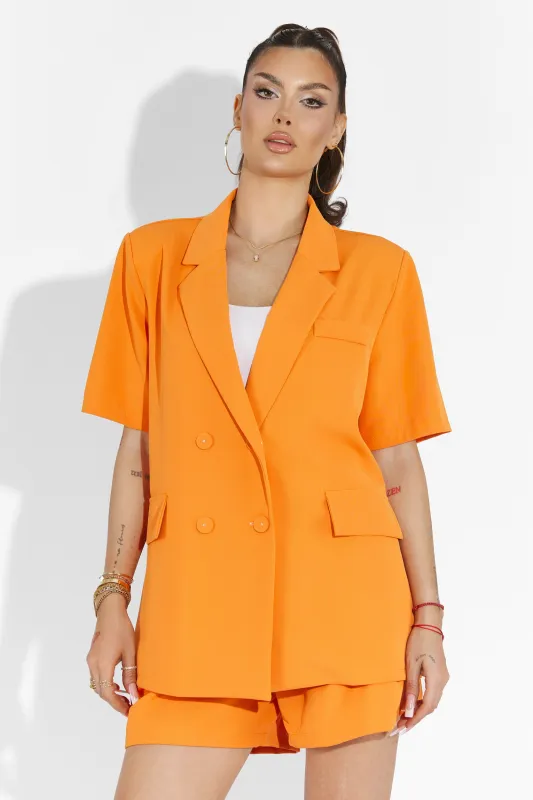 Compleu cu pantaloni scurti portocaliu Dazy Bogas sold by bogas