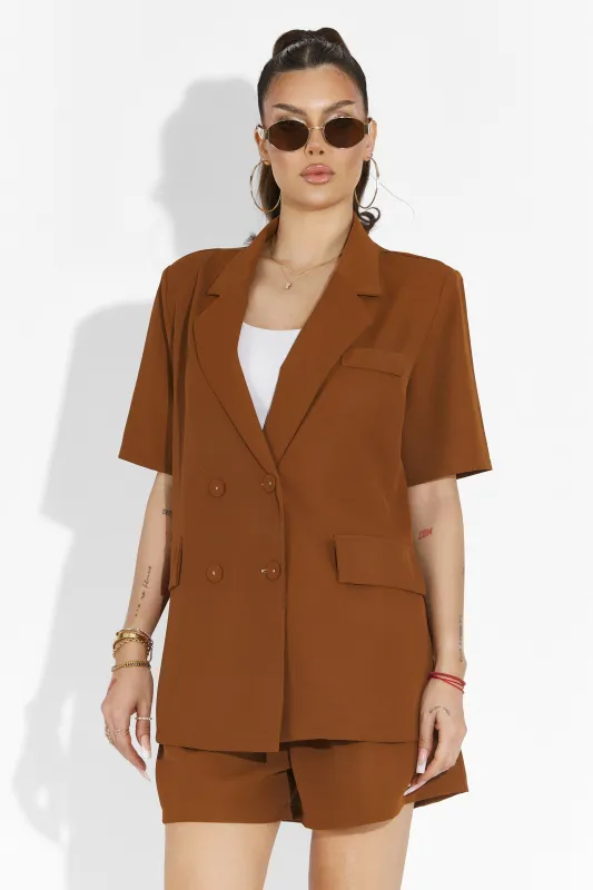 Compleu cu pantaloni scurti maro Dazy Bogas sold by bogas