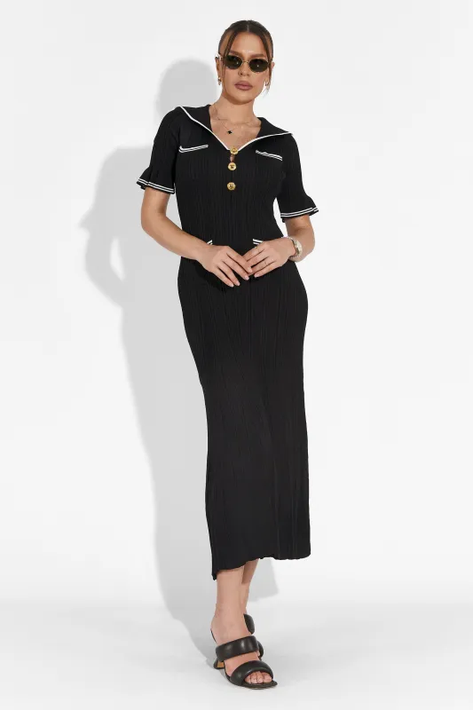 Rochie dama midi neagra Eclipse Bogas sold by bogas
