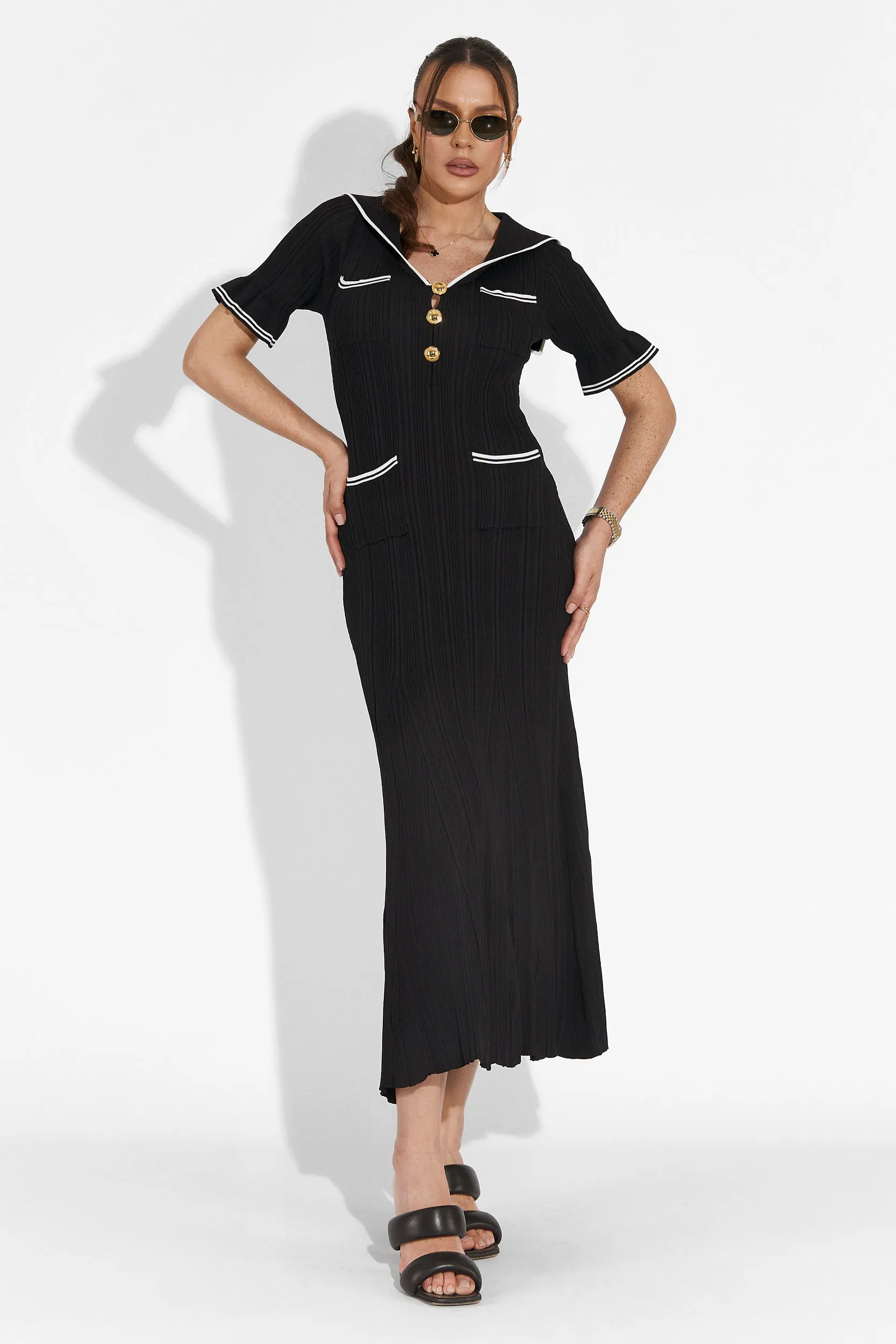 Rochie dama midi neagra Eclipse Bogas sold by bogas product image thumbnail 4