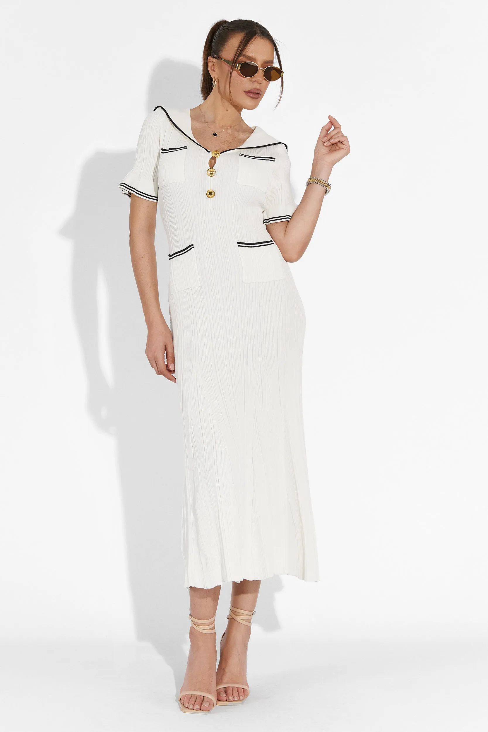 Rochie dama midi alba Eclipse Bogas sold by bogas product image thumbnail 2