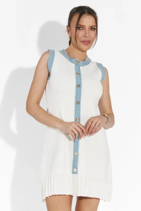 Rochie dama scurta alba Kalysa Bogas sold by bogas