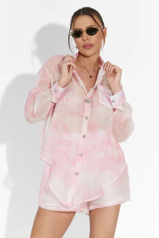 Compleu cu pantaloni scurti roz Flible Bogas sold by bogas