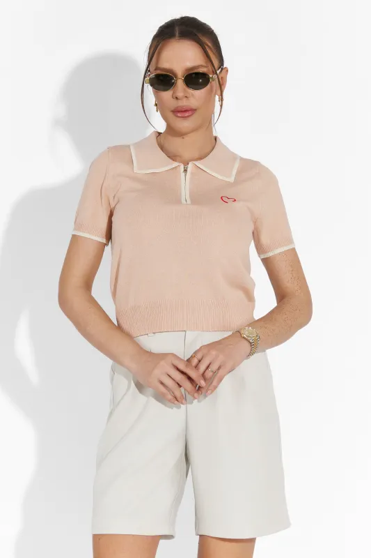 Tricou dama casual roz Peter Bogas sold by bogas