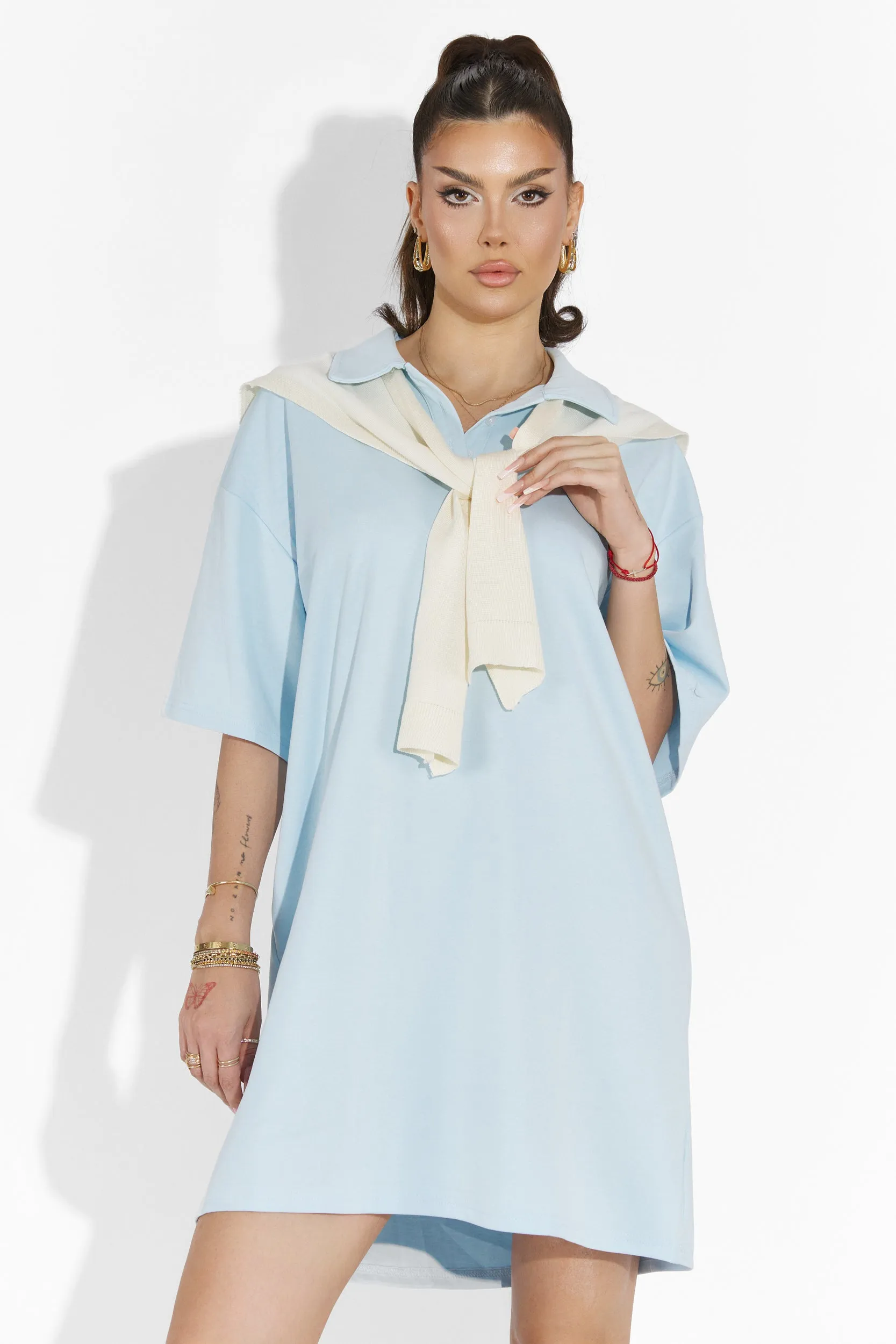 Rochie dama scurta bleu Glimy Bogas sold by bogas