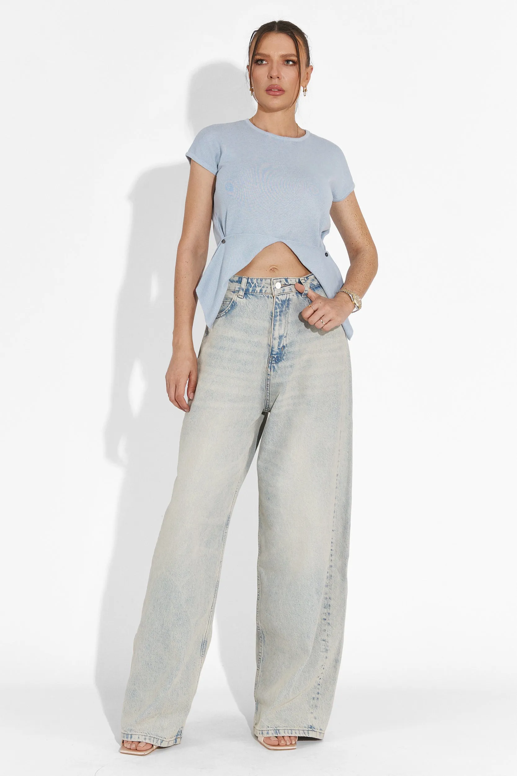 Tricou dama casual bleu Denisha Bogas sold by bogas product image thumbnail 4