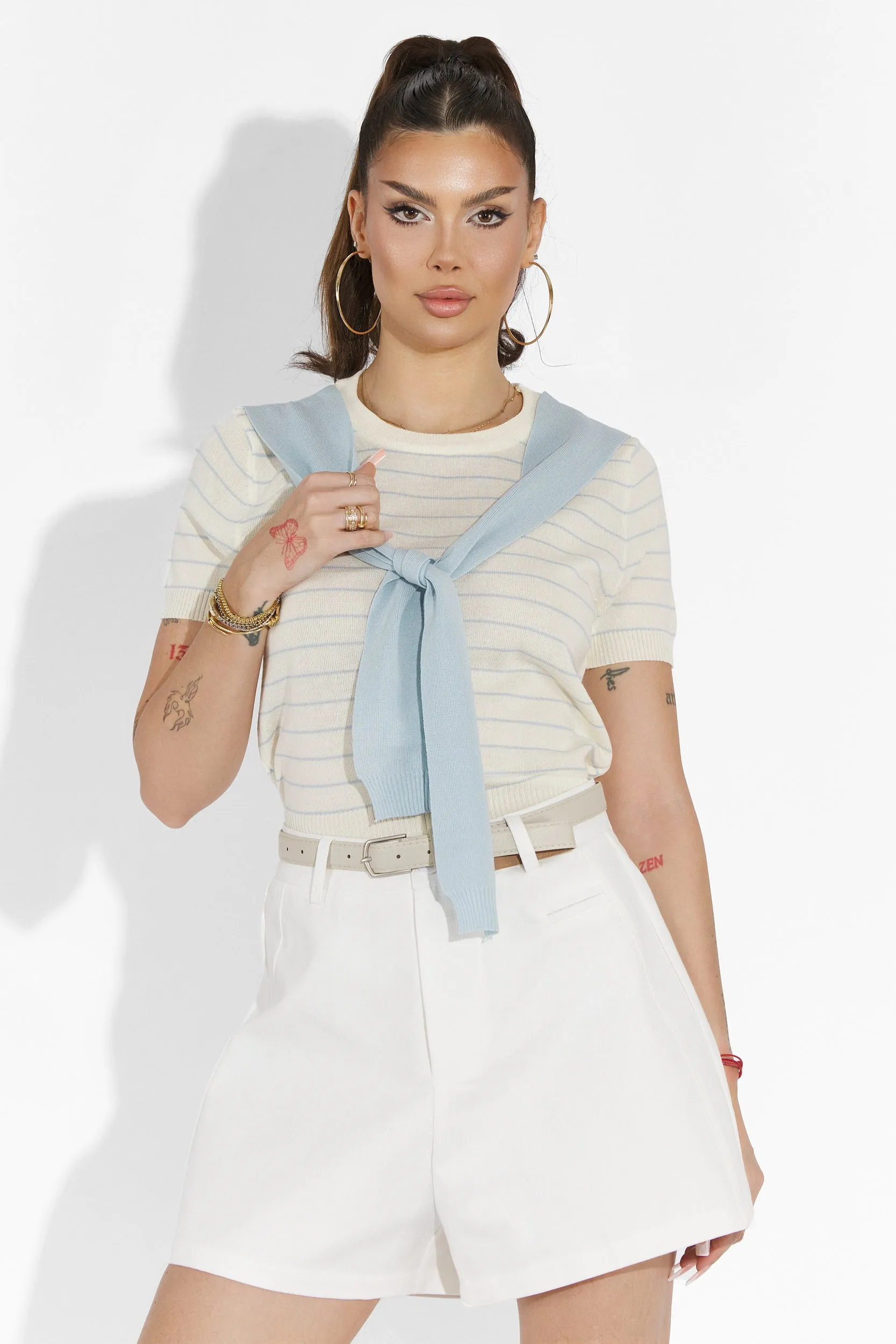 Pantaloni dama casual albi Herling Bogas sold by bogas